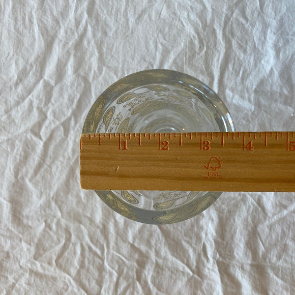 EGIZIA VETRO SOFFIATO Made Italy Lead Art Glass Vase Gold Paisley 10" MCM - Picture 7 of 9